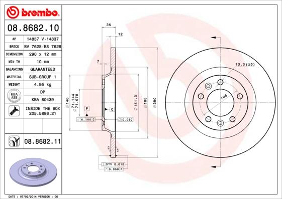 AP 14837 - Тормозной диск autospares.lv