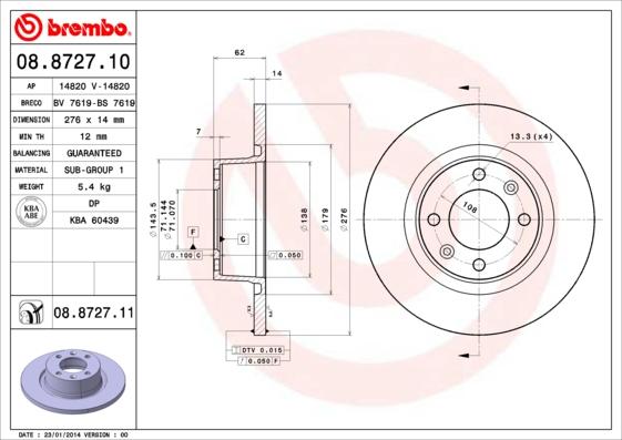 AP 14820 - Тормозной диск autospares.lv