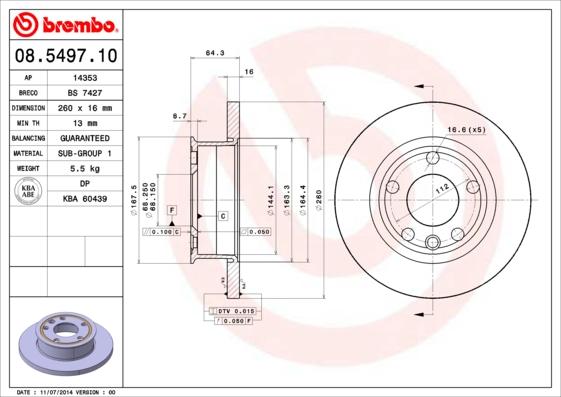 AP 14353 - Тормозной диск autospares.lv