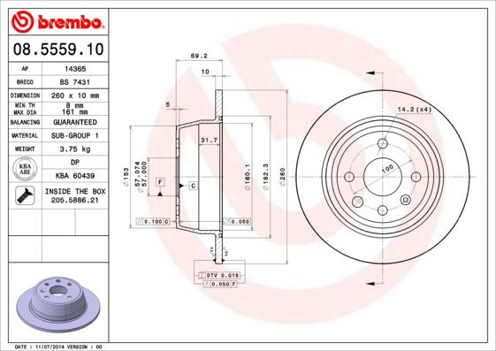 AP 14365 - Тормозной диск autospares.lv