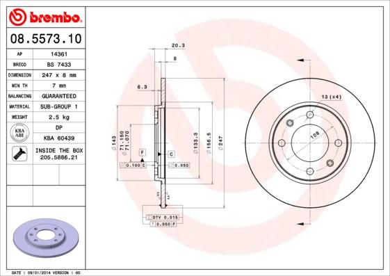 AP 14361 - Тормозной диск autospares.lv