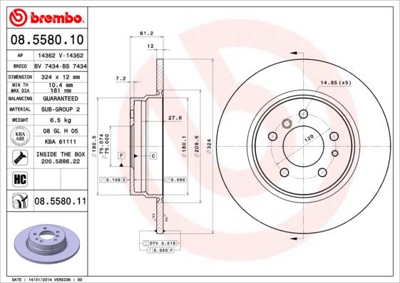 AP 14362 - Тормозной диск autospares.lv