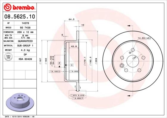 AP 14378 - Тормозной диск autospares.lv