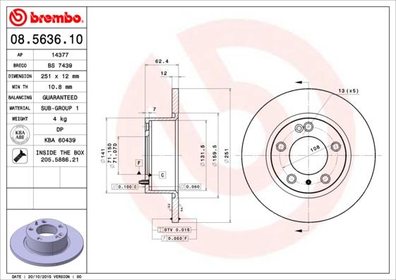 AP 14377 - Тормозной диск autospares.lv