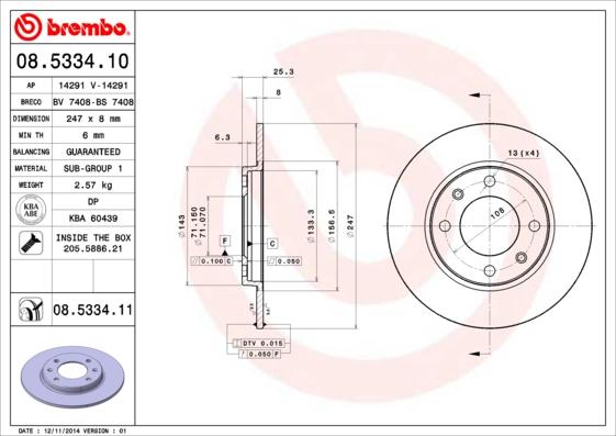 AP 14291 - Тормозной диск autospares.lv