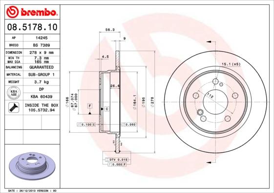 AP 14245 - Тормозной диск autospares.lv