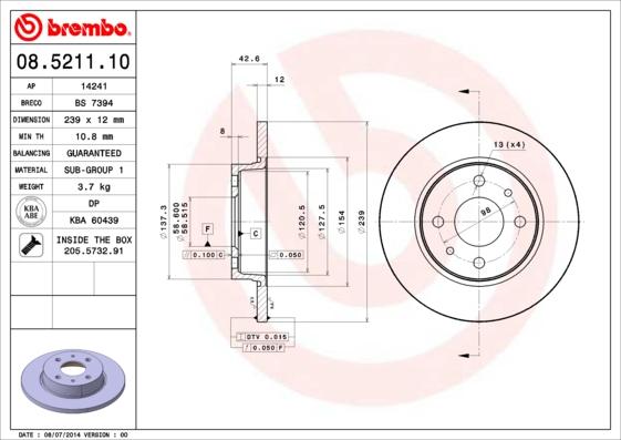 AP 14241 - Тормозной диск autospares.lv