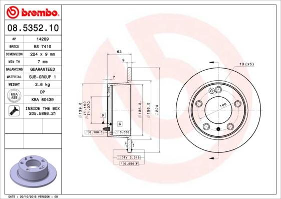 AP 14289 - Тормозной диск autospares.lv