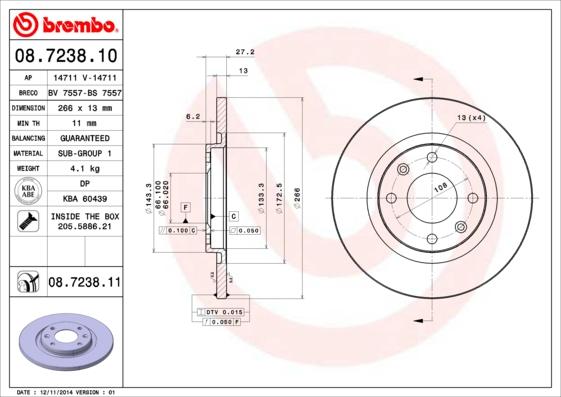 AP 14711 - Тормозной диск autospares.lv