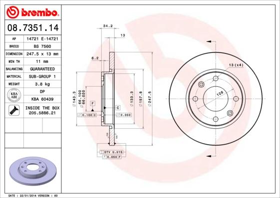 AP 14721 E - Тормозной диск autospares.lv