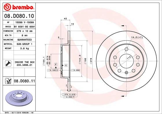 AP 15099 V - Тормозной диск autospares.lv