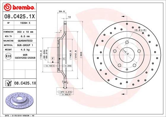 AP 15094 X - Тормозной диск autospares.lv