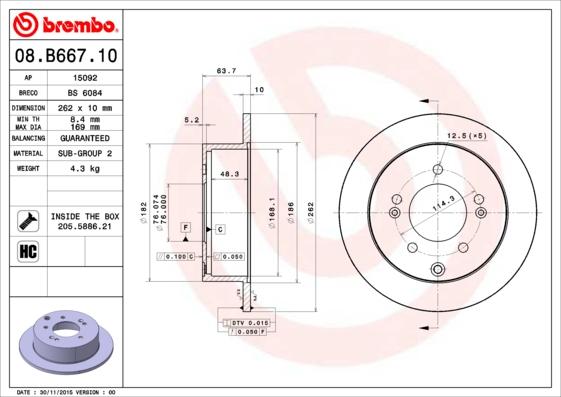 AP 15092 V - Тормозной диск autospares.lv