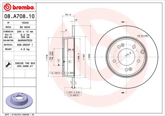 AP 15042 - Тормозной диск autospares.lv