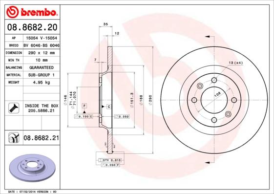 AP 15054 - Тормозной диск autospares.lv