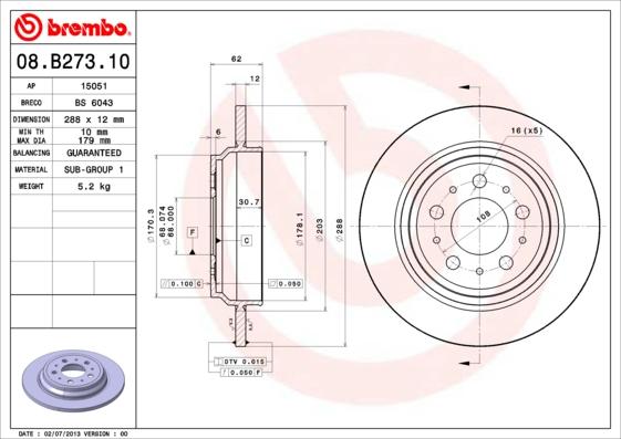 AP 15051 - Тормозной диск autospares.lv