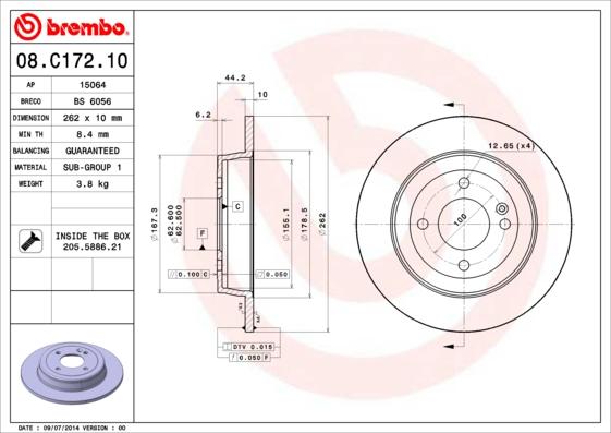 AP 15064 - Тормозной диск autospares.lv