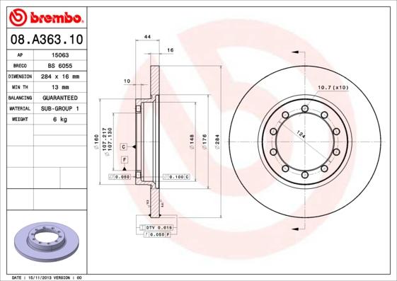 AP 15063 - Тормозной диск autospares.lv