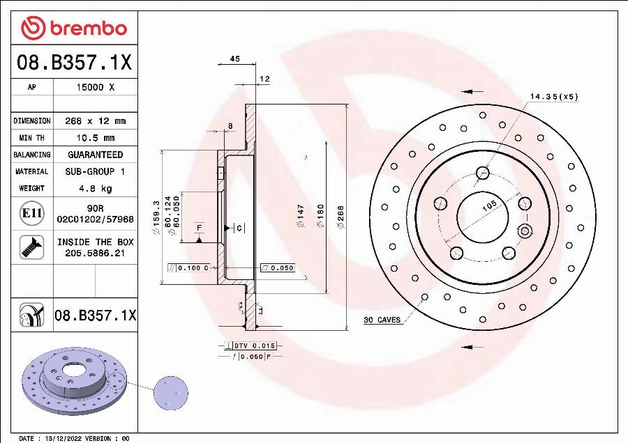 AP 15000 X - Тормозной диск autospares.lv