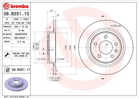 AP 15001 V - Тормозной диск autospares.lv