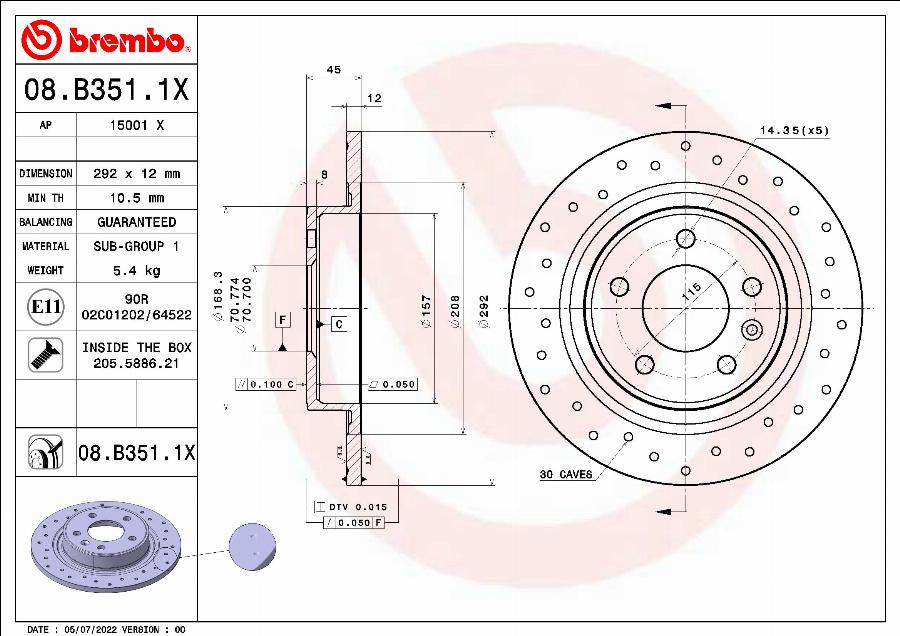 AP 15001 X - Тормозной диск autospares.lv