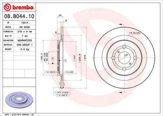 AP 15014 - Тормозной диск autospares.lv