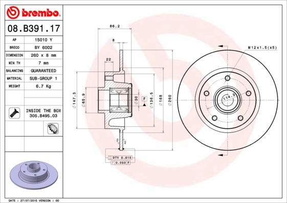 AP 15010 Y - Тормозной диск autospares.lv