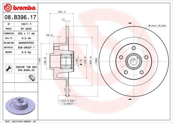 AP 15011 Y - Тормозной диск autospares.lv