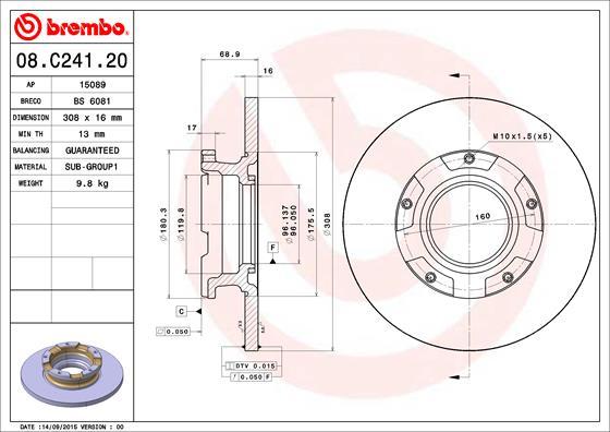 AP 15089 - Тормозной диск autospares.lv