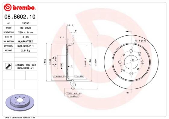 AP 15036 - Тормозной диск autospares.lv