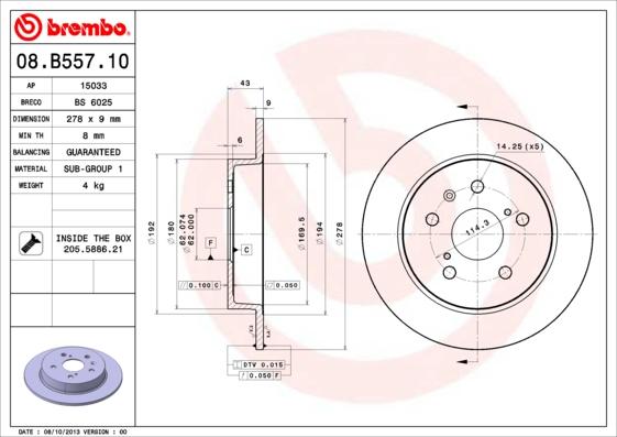 AP 15033 - Тормозной диск autospares.lv