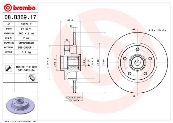 AP 15079 Y - Тормозной диск autospares.lv