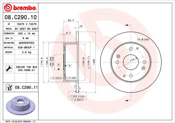 AP 15075 - Тормозной диск autospares.lv