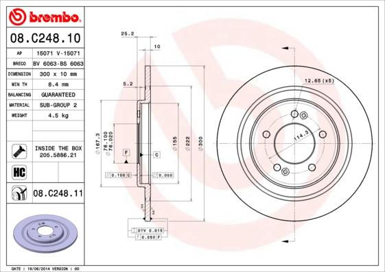 AP 15071 - Тормозной диск autospares.lv