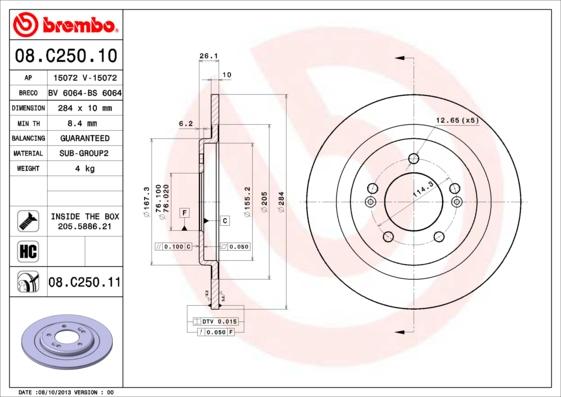 AP 15072 V - Тормозной диск autospares.lv