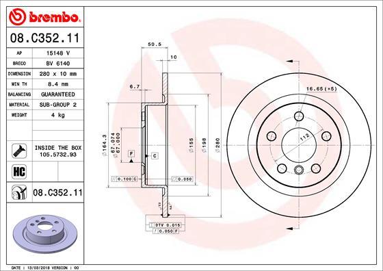 AP 15148 V - Тормозной диск autospares.lv