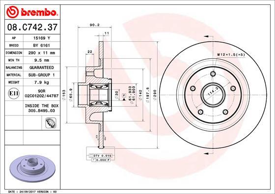 AP 15169 Y - Тормозной диск autospares.lv