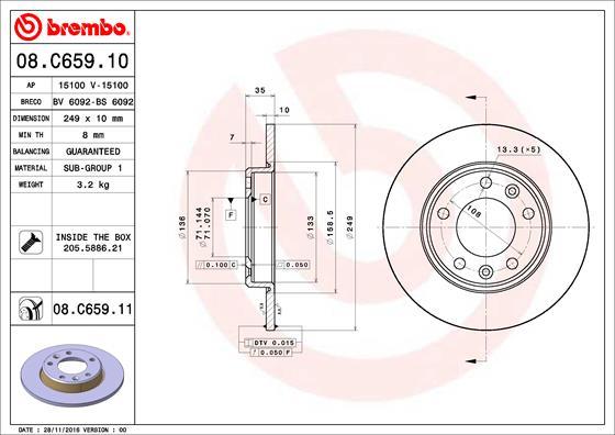 AP 15100 V - Тормозной диск autospares.lv