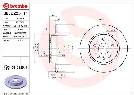 AP 15175V - Тормозной диск autospares.lv