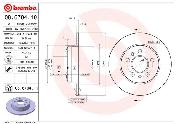 AP 15367 - Тормозной диск autospares.lv