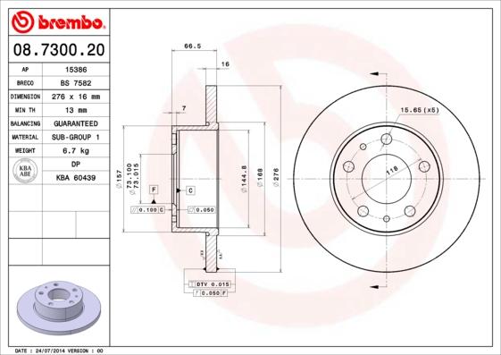 AP 15386 - Тормозной диск autospares.lv