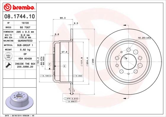 AP 16100 - Тормозной диск autospares.lv