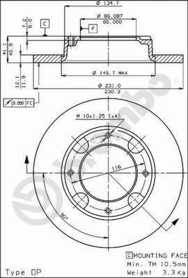 AP 10096 - Тормозной диск autospares.lv