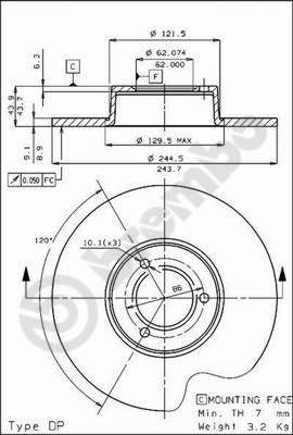 AP 10152 - Тормозной диск autospares.lv