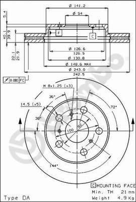 AP 29004 - Тормозной диск autospares.lv