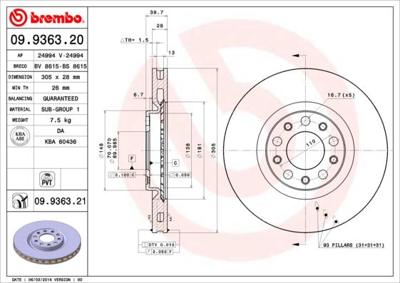 AP 24994 - Тормозной диск autospares.lv