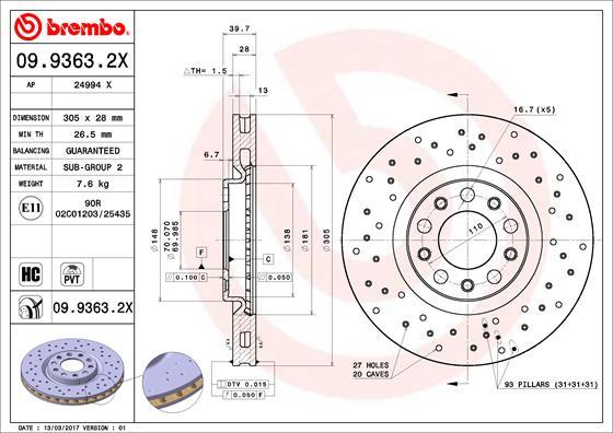 AP 24994 X - Тормозной диск autospares.lv