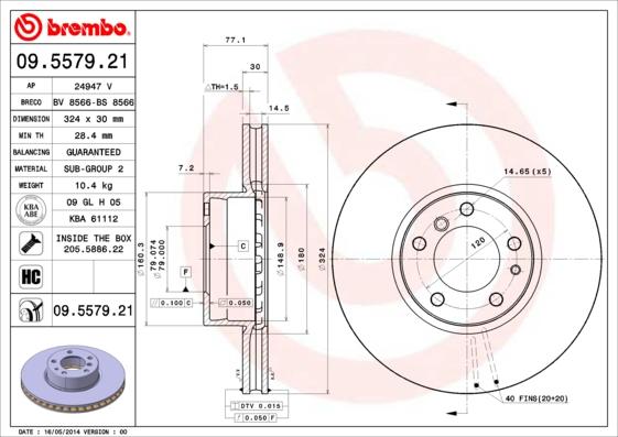 AP 24947 V - Тормозной диск autospares.lv