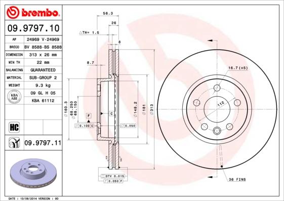 AP 24969 - Тормозной диск autospares.lv