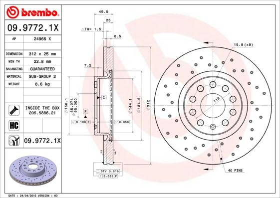 AP 24966 X - Тормозной диск autospares.lv